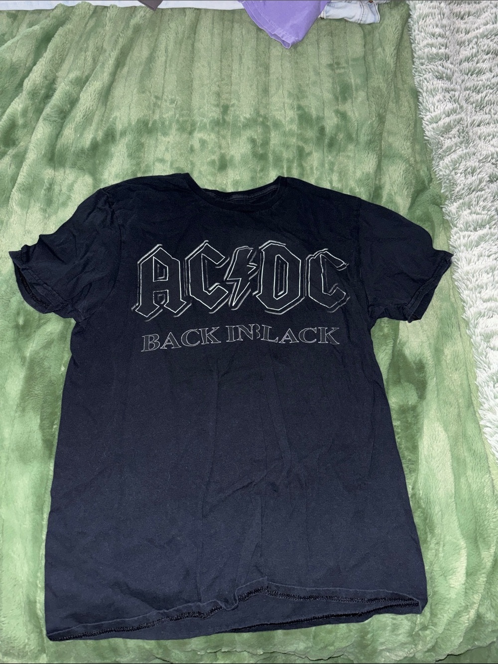 AC/DC Black 'Back in Black' Graphic Band Tee